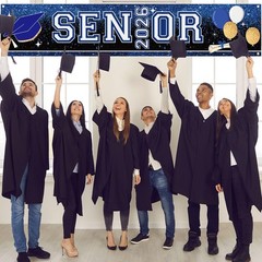 Senior 2026 Blue and White Graduation Party Decorations Larger Banner Yard Sign
