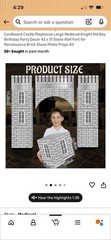 9 Pcs Medieval Party Decorations Knight Cardboard Castle Playhouse Large Medi…
