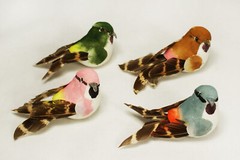 12 Pc Set of Mushroom Bird Decorations Craft Home and Garden Ornaments