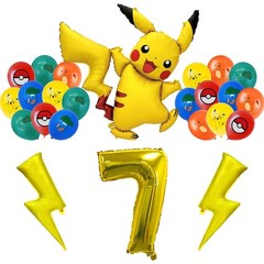 Pikachu Birthday Party Ballon Age 3 to 9 Number Ballons Pokemon Cartoon Children