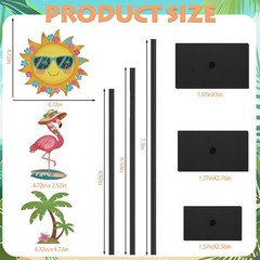 3 Pcs Summer Wooden Tabletop Decor – Flamingo, Palm Tree & Sun Beach Table Ce…
