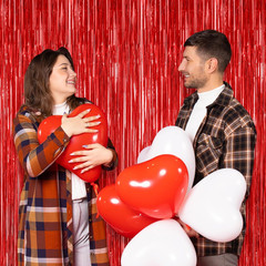2 Pack Red Foil Curtain Backdrop Birthday Party Decorations | Red, Metallic Foil