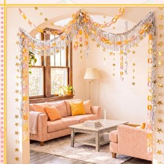Fancy Party Decor Set 308 Sheets Colorful Chains Strips, Silver Metallic Foil…