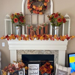 11.6Ft(2Pcs*5.8Ft) Fall Artificial Maple Leaves Garland Decorations