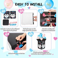 IREER GENDER REVEAL BALLOON BOX WITH 16 LATEX BABY BALLOON RELEASE BOX