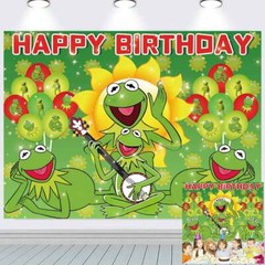 Kermit the Frog Birthday Party Supplies Backdrop Banner Birthday Gift 7x5ft