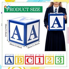ABC themed Party Balloon Boxes for Kids’ Events, 11.81 Inch, Bright Colors