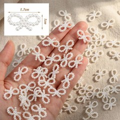 500 PCS Pearl Bow Table Scatters Confetti Faux Bead Charm 0.7×0.39 Inch