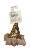 Birthday Party Time Mini Glitter Hats Lot of 24 NEW Barrette Hair Clip Pink Gold