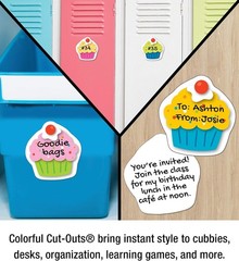 Carson Dellosa 36-Piece Cupcake Decorations, Colorful Cardstock Dessert Cutou…