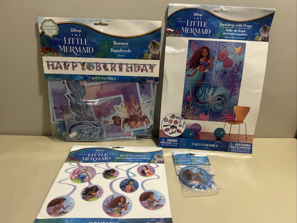 THE LITTLE MERMAID Party Kit With Decor, Candle, And Background Props!!