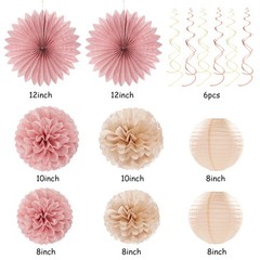 Blush-Pink Champagne Beige Happy-Birthday Party-Decorations – 31pcs 15th Wome…