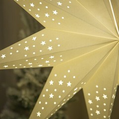 Nine-pointed Paper Star Lantern, 29Inch White Origami Hanging Lamps, Party Decor