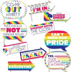 Create Memories with 10pc Love is Love Pride Photo Booth Prop Kit – Made in USA