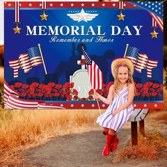 Veterans Day Decorations Memorial Day Background Banner Red and Blue Veteran…