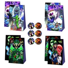 12PCS Luigi’s Mansion Gift Bag Candy Bag Stickers Kids Birthday Party Decoration