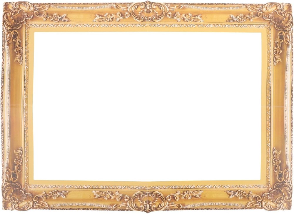 Photo Booth Props Picture Frame Decor Wedding Birthday Golden Handheld Prop