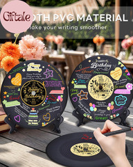 2PCS Vinyl Records Guest Book for Birthday, Happy Birthday Decorations, Unique S