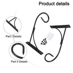 Sturdy Construction 2Pcs Metal Flower Pot Hangers for Long Lasting Use