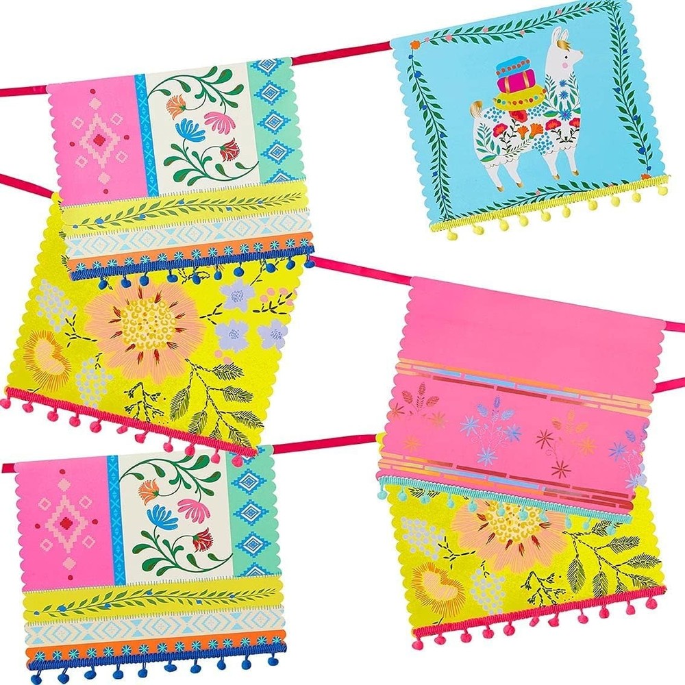 Mexican Party Banner Cinco de Mayo Fiesta Decor 13ft Paper Pennant Bunting