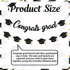 Congrats Grad Banner – Graduation Decorations Class of 2026 Party Supplies – …