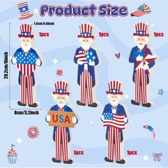 Uncle Sam Wooden Decoration – 5Pcs High Quality Wood Standing Patriotic Table…