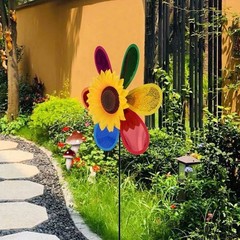 Balcony Sunflower Windmill Wind Spinner Beautiful Bright Colors Creative
