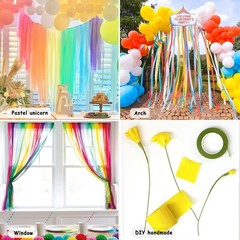 12 Rolls Crepe Paper Streamers, 12 Colors Streamers Party Supplies for Birthd…