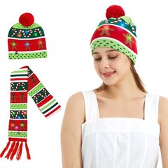 Playful Santa Hat and Scarf Ornament Set Festive Touch to Any Outfit