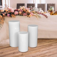 3x Cylinder Pedestal Display Pedestals Cake Stand Versatile Cylinder Plinth