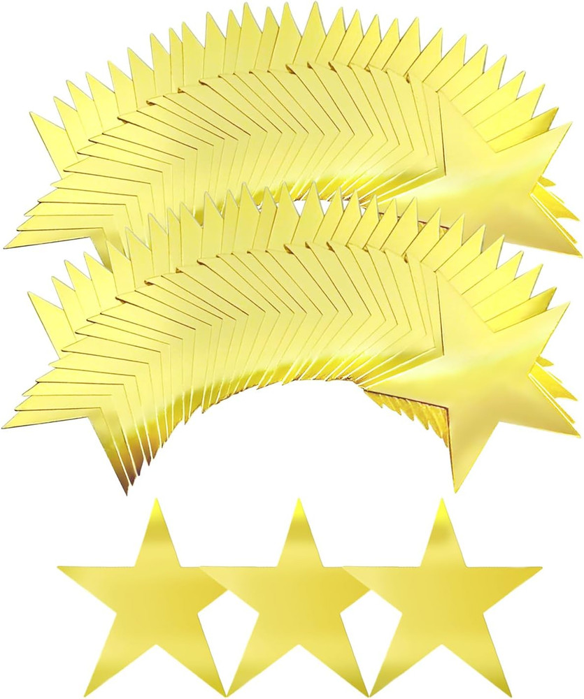 60 Pcs 6 Inch Stars Cutouts Cardboard Star Cut-Outs Decorations for Bulletin Boa