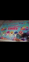 Baby Shark Happy 1st Birthday Emily Backdrop