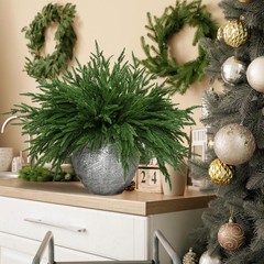 8 PCS 18 Inches Artificial Christmas 18 inches x 8 x 8 inches, Green