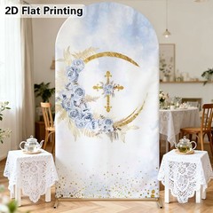 My First Communion Arch Backdrop Cover Baptism God Bless Party Background Prop