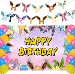 Cartoon Animation Birthday Party Backdrop,Evolutions Decor Supplies Include Happ