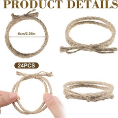 24pc Western Rope Party Decor Hemp Jute Twine for Cowboy Horse Rodeo Centerpiece