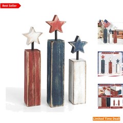 Versatile Red, White & Blue Tiered Tray Decorations for Memorial Day & Labor Day