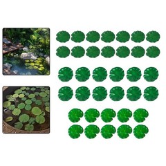 Floating Lotus Leaves Artificial Set for Ponds Aquariums and Fish Tanks 36