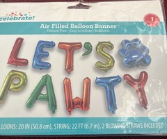 Pet Party ‘Let’s Pawty’ Balloon Banner (10 x 20″ Balloons) BRAND NEW UNOPENED