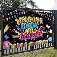 Welcome Back to School Banner, Multicolored, 72 X 43 Inch, Back to School Decora