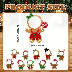 Christmas Gingerbread Man Paper Cutouts Photo Crafts Glue Points 50 PCS