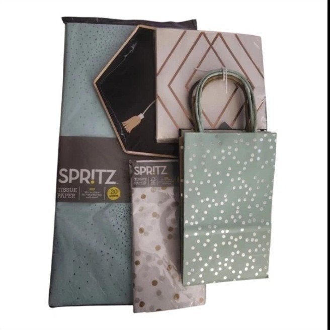 Spritz Mint and Gold Gift Bag/Party Set