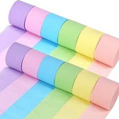 Pastel Macaron Crepe Paper Streamers 12 Rolls 1.8×82 Ft Easter Party Decor