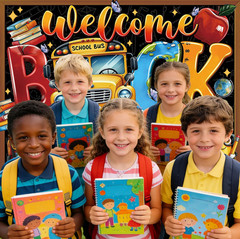 Welcome Back to School Banner Backdrop 8X6Ft First Day of School Photo Backgroun