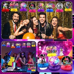 10 Pcs 70s Disco Party Decorations Back to 70s Honeycomb Centerpieces for The…