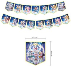Anime Sailor Moon Birthday Party Decor,Balloon Banner Cake Toppers Set US Seller