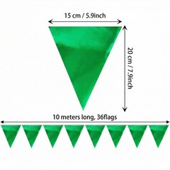 64ft Green Triangle Pennant Banner Flag Metallic Bunting Garland for Hanging …
