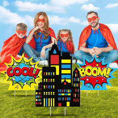 Hero Theme Party Decorations Super Theme Hero Cardboard Cutout Stand up Large 3D