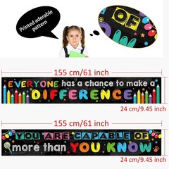 2 Pack Motivational Classroom Banner Poster 9.5 x 61 Inch Positive and Inspirati