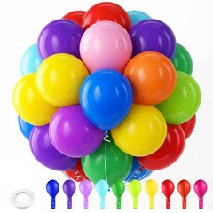 Chibon 150 pcs Rainbow Latex Balloons, 5 inches Assorted color ballons, Round…